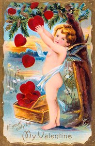 もしあなたが私のバレンタインになるなら、アメリカのバレンタインカード、1910 作： Unbekannt