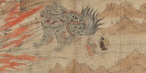 北野天神神社の図説 北野天神縁起絵巻、13世紀後半。 作： Unbekannt