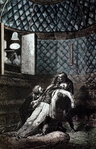 ジュールヴェルヌによる地球から月へのイラスト、1865年 作： Unbekannt