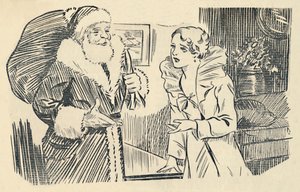 サンタクロースの神秘化、1936年からのイラスト。 作： Unbekannt