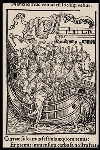 セバスチャン・ブラント著 『船の愚者』 1497年の挿絵。 作： Unbekannt