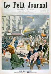 スペインでは、暴動が1901年のバルセロナで勃発 作： Unbekannt