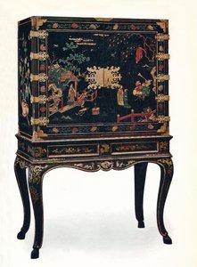 切られたラッカーを塗られたキャビネット、c1680、1910。