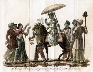 インドの結婚式の行列、19世紀 作： Unbekannt