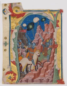 Maccabeesの戦いのイニシャルA、イタリア語、ca。 1360-70。 作： Unbekannt