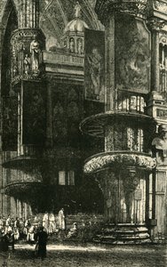 ミラノ大聖堂の内部、1890年。 作： Unbekannt