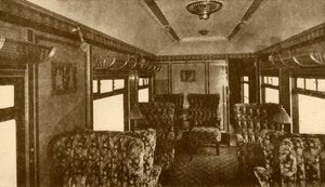 プルマン車のインテリア、マージョリー、南部鉄道、1930年。