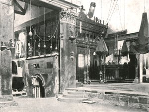 キリスト降誕教会、ベツレヘム、パレスチナ、1895年の内部。