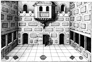 グローブシアターのインテリア、バンクサイド、ロンドン、1617-1619 作： Unbekannt