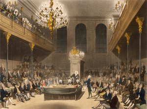 下院の内部、ウェストミンスター、ロンドン、1809 作： Unbekannt