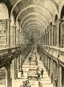図書館の内部、トリニティカレッジ、1898年。 作： Unbekannt