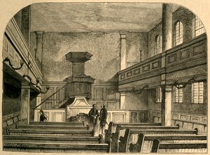 1897年、フェッターレーンにあるモラヴィアチャペルの内部。 作： Unbekannt