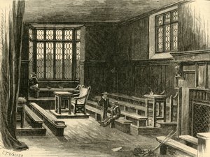 古い学校の部屋のインテリア、1898年。 作： Unbekannt