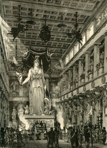 パルテノン神殿の内部、復元、1890年。 作： Unbekannt