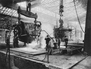 インテリアビュー、クルップの作品、エッセン、ルール、ドイツ、第一次世界大戦、1917 作： Unbekannt