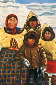 カナダ北部のラブラドール出身のイヌイット人、c1928。 作： Unbekannt