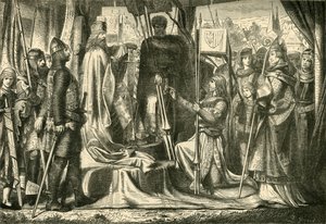 1156、1890年、オーストリア初代公爵としてのヘンリーヤソミルゴットの叙任。 作： Unbekannt