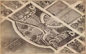 大統領官邸、周辺の公共の建物、個人の住居の等角図 : [ワシントン D.C.]
