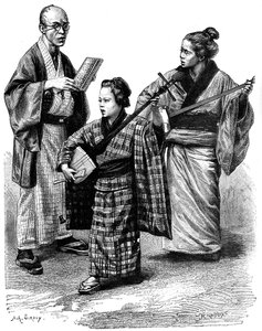 日本の音楽家とディーラー、1895 作： Unbekannt