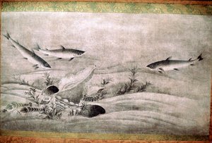 魚の日本画 作： Unbekannt