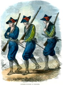 横浜の日本兵、1865 作： Unbekannt
