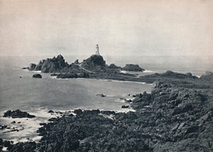 ジャージー-ラコルビエールロックと灯台、1895 作： Unbekannt