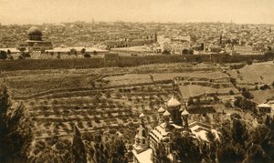 オリーブ山からのエルサレム、c1918-c1939。 作： Unbekannt