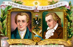 ヨハンヴォルフガングフォンゲーテとヨハンクリストフフリードリッヒフォンシラー、c1900 作： Unbekannt