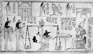 死者の審判、エジプトのデアエルバハリ神殿、c1025 BC 1936 作： Unbekannt