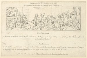 出演者と聴衆のリストを含むキー: The Beggars Opera, July 1, 1790., July 1, 1790. 作： Unbekannt