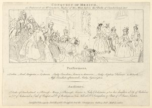 出演者のリストを含むキー: インド皇帝、またはメキシコの征服...、1791 年 2 月 1 日。 作： Unbekannt