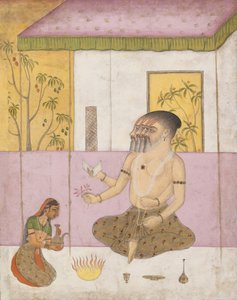Khambhavati Ragini: Ragamala シリーズのフォリオ 音楽モードのガーランド、Ka. 1675年。 作： Unbekannt