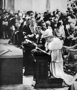 セントポール大聖堂のジョージ5世とメアリー女王、シルバージュビリー感謝祭、1935年 作： Unbekannt