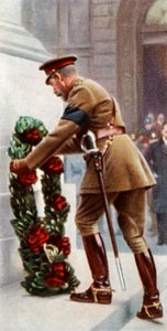 1920年11月11日、記念碑でのジョージ5世、c1935 作： Unbekannt