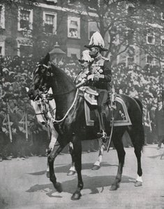 1910年5月20日、ロンドンの父、エドワード7世の葬式でジョージ5世王。 作： Unbekannt