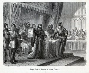ジョン王、マグナカルタに署名、1882年 作： Unbekannt