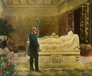 1870年7月19日、1936年、両親の墓にいるウィルヘルム1世王。 作： Unbekannt