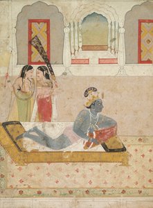 ラダを待つクリシュナc。 1750-1760。 作： Unbekannt