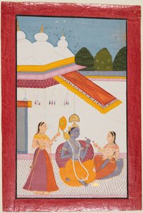 天蓋の下のクリシュナ、c。 1680