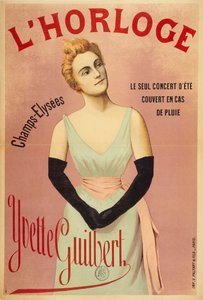 時計：イヴェット・ギルバート 1890～1895年頃 作： Unbekannt