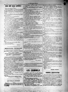 1881年10月13日のLa Republique Sociale新聞 作： Unbekannt