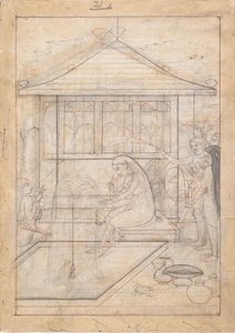 フッカーを吸おうとする女性 1790年頃