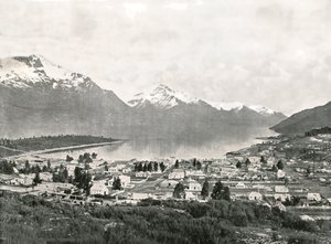 ワカティプ湖と山々、ニュージーランド、クイーンズタウン、1895年。 作： Unbekannt