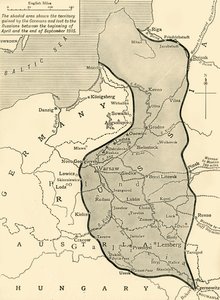 1915年、1920年、第一次世界大戦、ロシアからドイツが奪った土地。