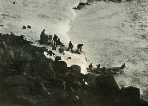 最初の着陸場所でのボートからの着陸店舗、c1908、1909 作： Unbekannt