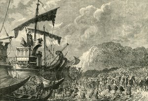 ジュリアスシーザーがイギリスに上陸、1890年。 作： Unbekannt
