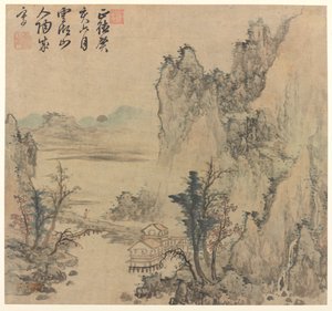 風景、明後期または清王朝初期、17世紀。