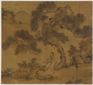風景：松の下の男、明王朝、1368-1644。 作： Unbekannt