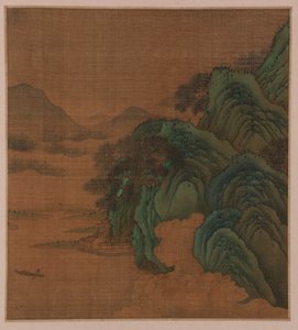 風景: 丘、谷、小川、おそらく明王朝、1368-1644。 作： Unbekannt