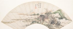 恵充風山水画、18世紀以降、1676年と偽装。 作： Unbekannt